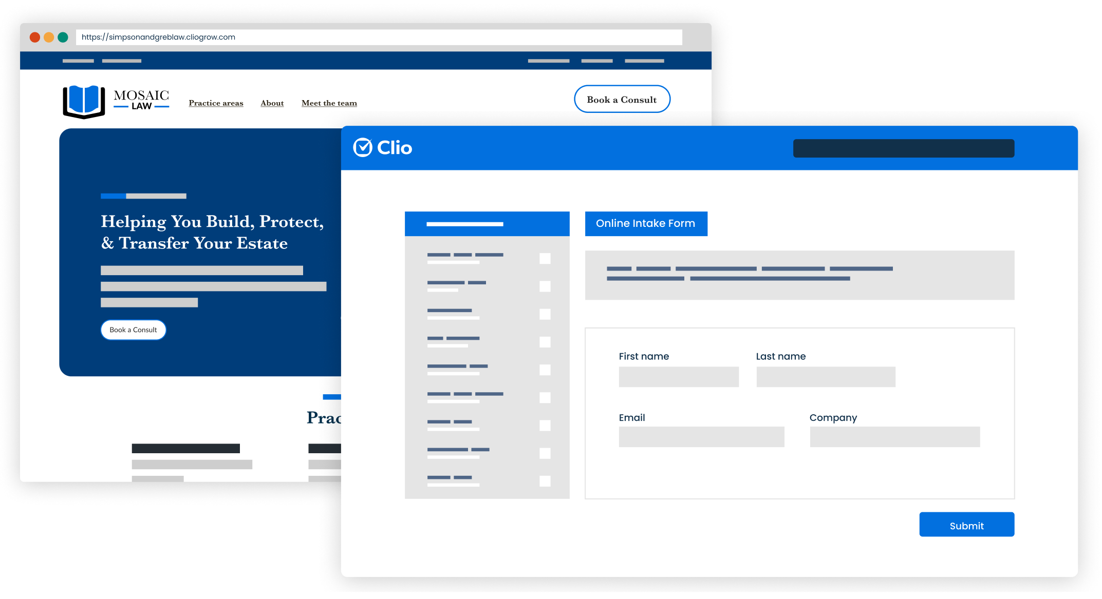 Clio Grow dashboard.