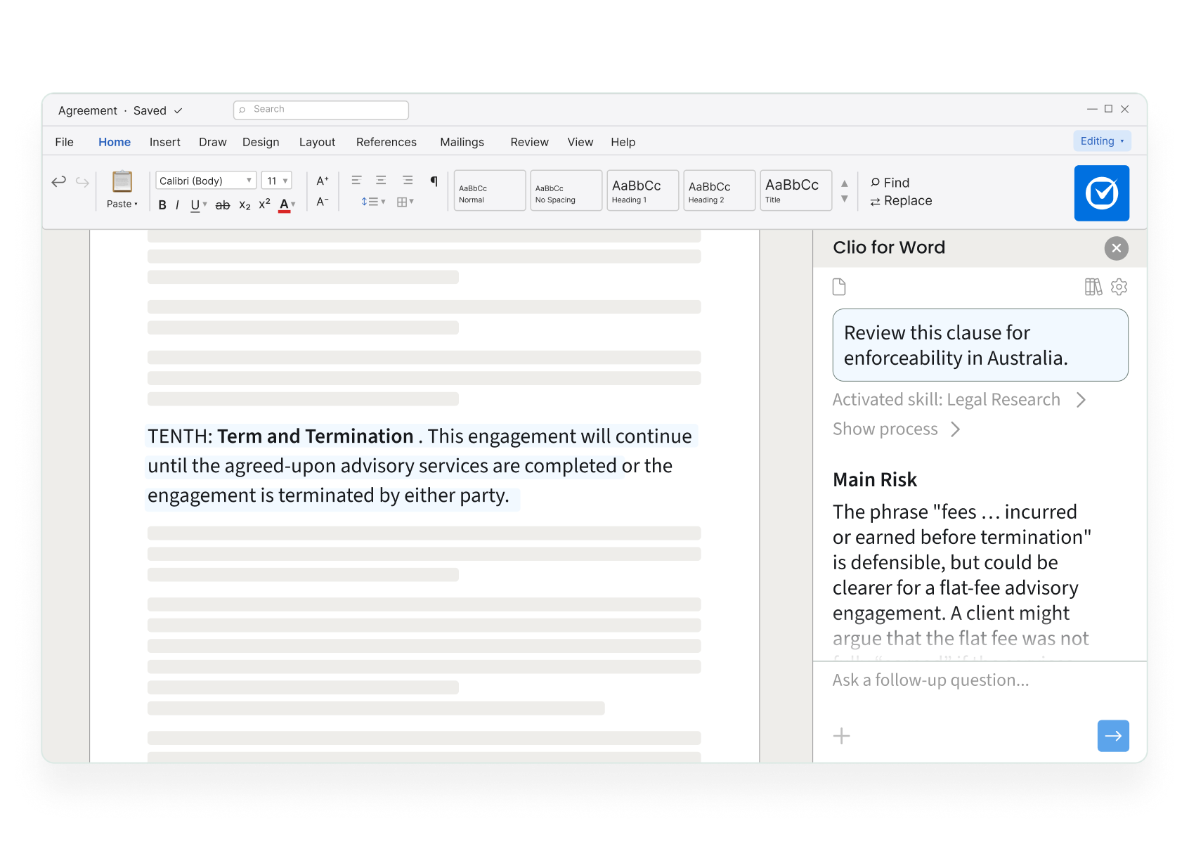 AUS Legal research right in your document