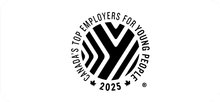 The logo for “Canada’s Top Employers for Young People 2025.”