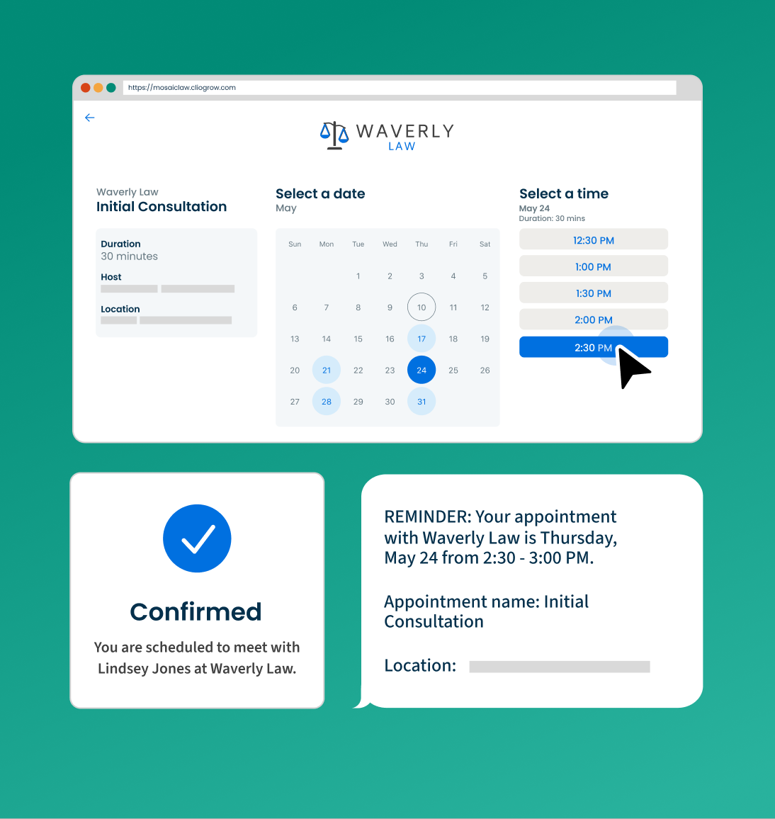 Clio Grow - Make it easy to book and pay for consultations