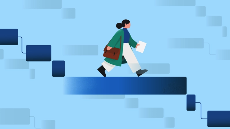 Illustration of a lawyer and their workflow management
