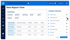 Simplified Product UI Clio Manage Clio Manage Custom Reports New Report View Mid Fideliy