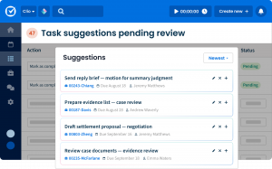 Simplified Product UI Clio Manage Task Management NA Tasks AI Task Suggestions All Regions Mid Long