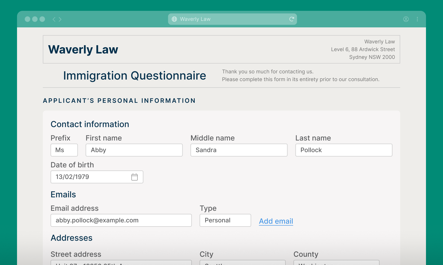 Clio Grow Client Intake and CRM.
