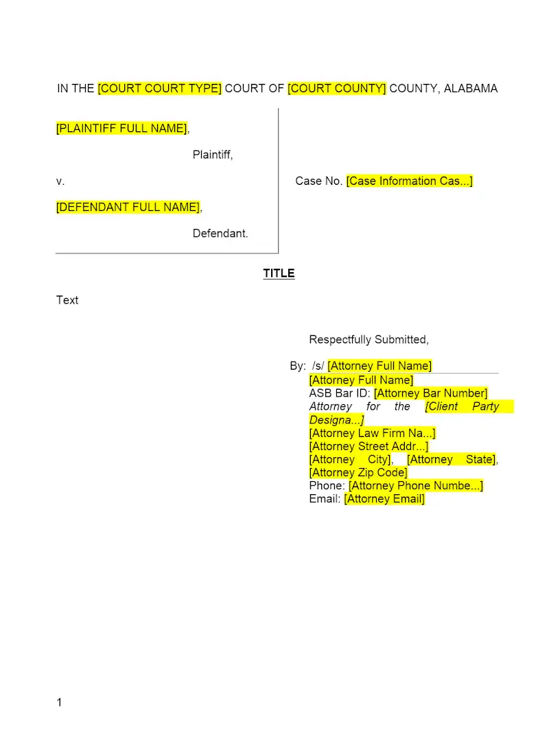 Trial Court (General)