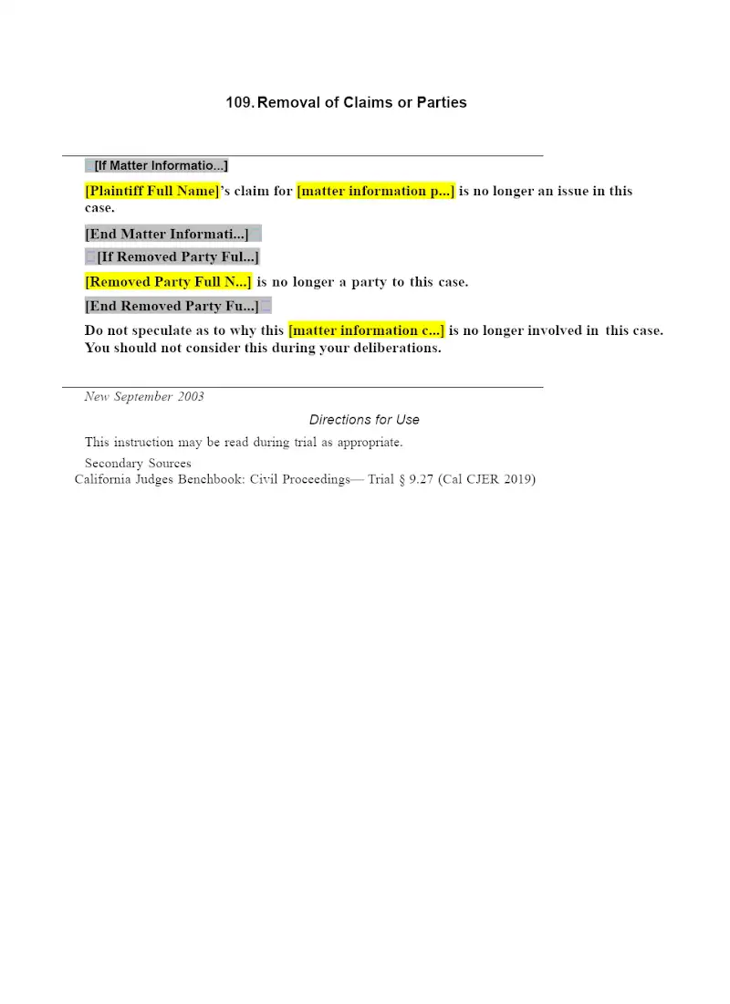 Removal of Claims or Parties
