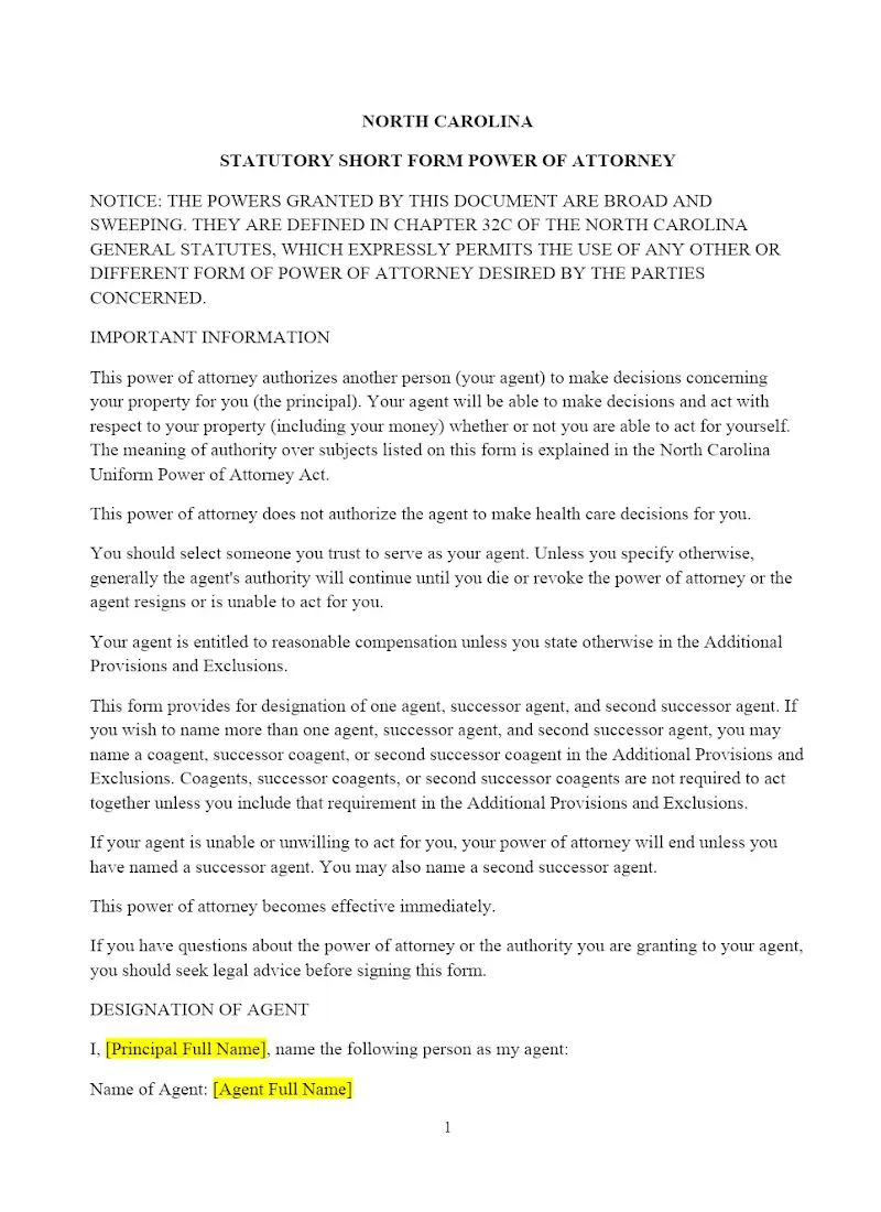 Statutory Power of Attorney