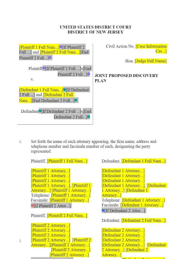 Joint Proposed Discovery Plan (USDC)