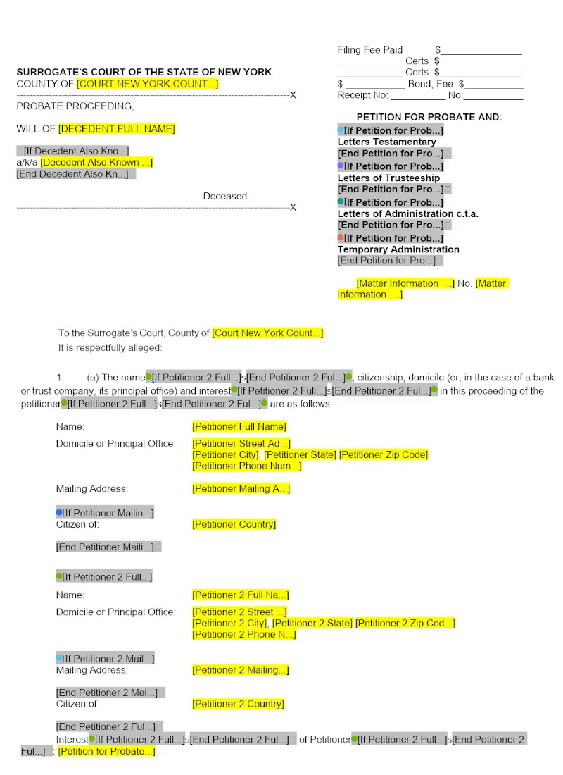 Petition for Probate (Form P-1)
