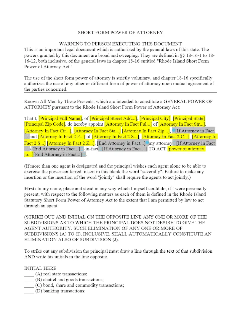 Statutory Power of Attorney