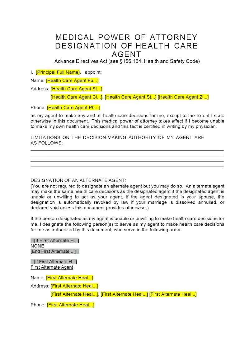Medical Power of Attorney