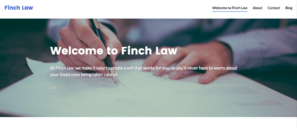 Clio example of website layout with styling