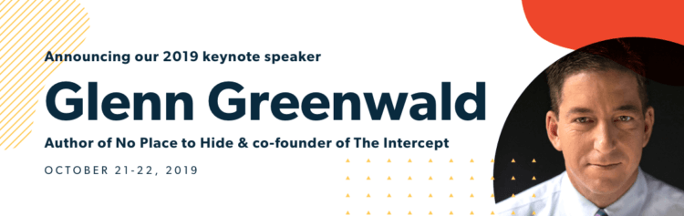 Glenn Greenwald shown ready to attend the Clio Cloud Conference