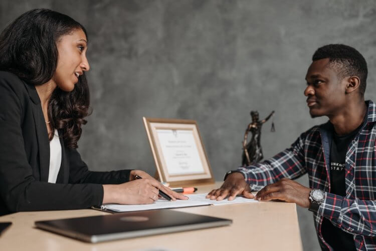 An attorney explaining the ebilling process to a client