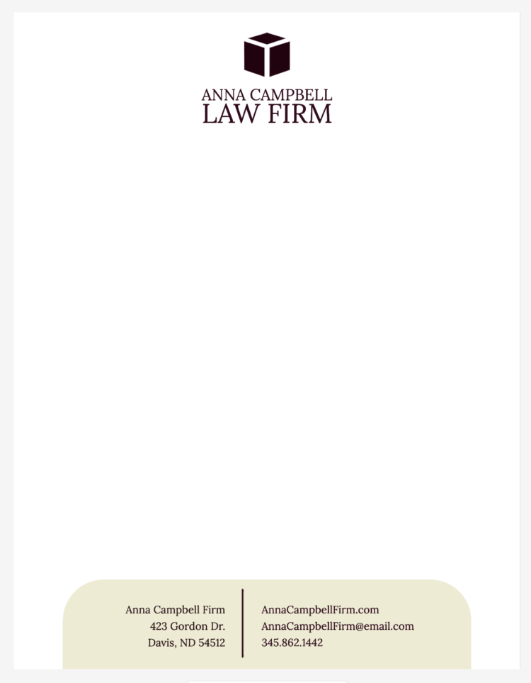 creating a law firm letterhead in Adobe Creative Cloud Express