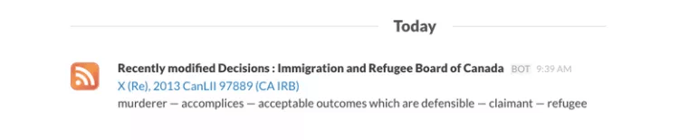 Slack for lawyers legal RSS feed integration