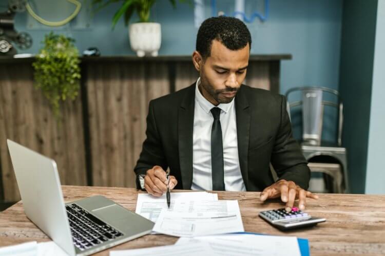 Lawyer reviewing billing software