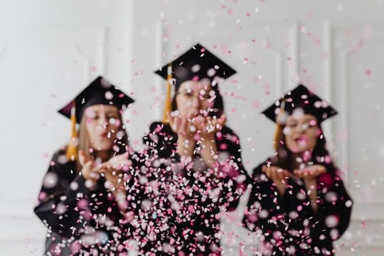 Law students celebrating graduation