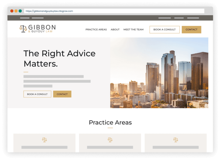 Clio Grow Website Builder Light Theme