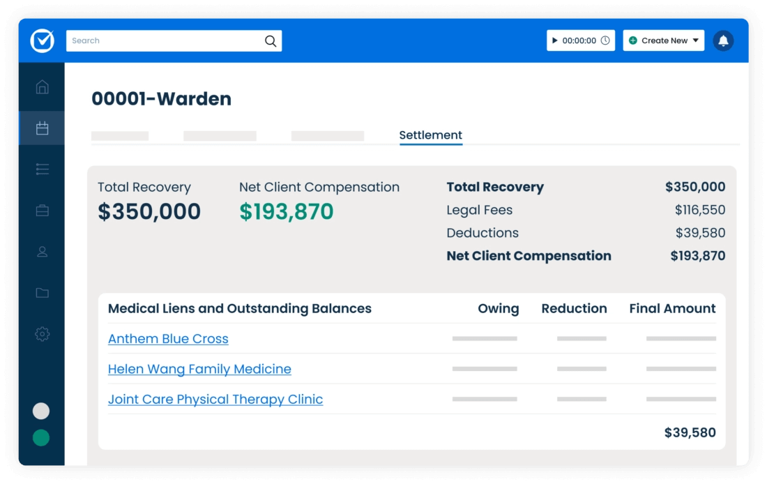 Personal injury settlement.