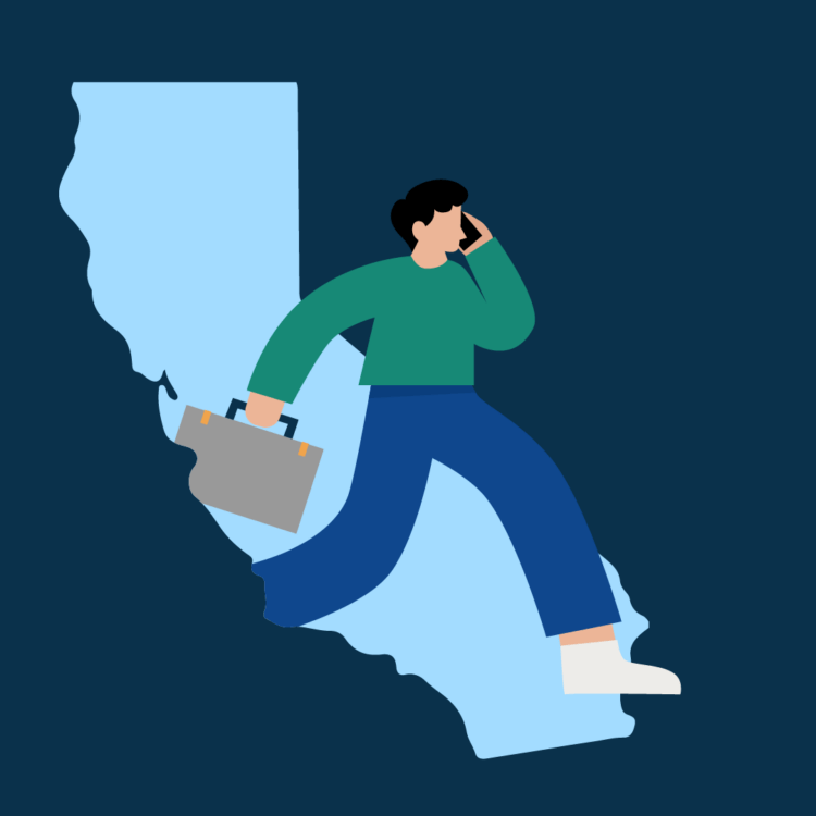 Paralegal looking for a path with image of california in the background
