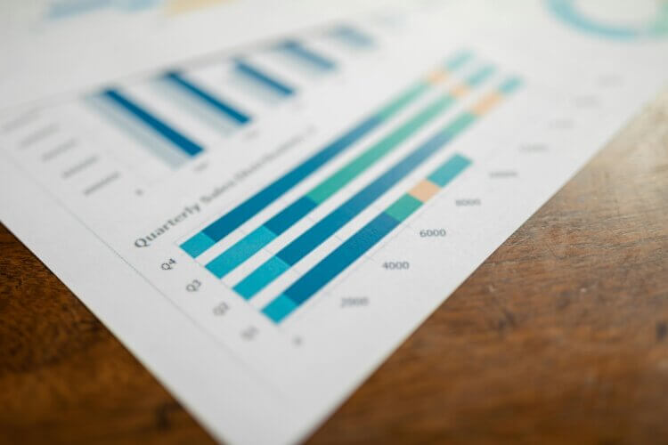 Image of report showing law firm quarterly revenue