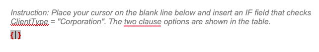 MS Word Conditional Logic