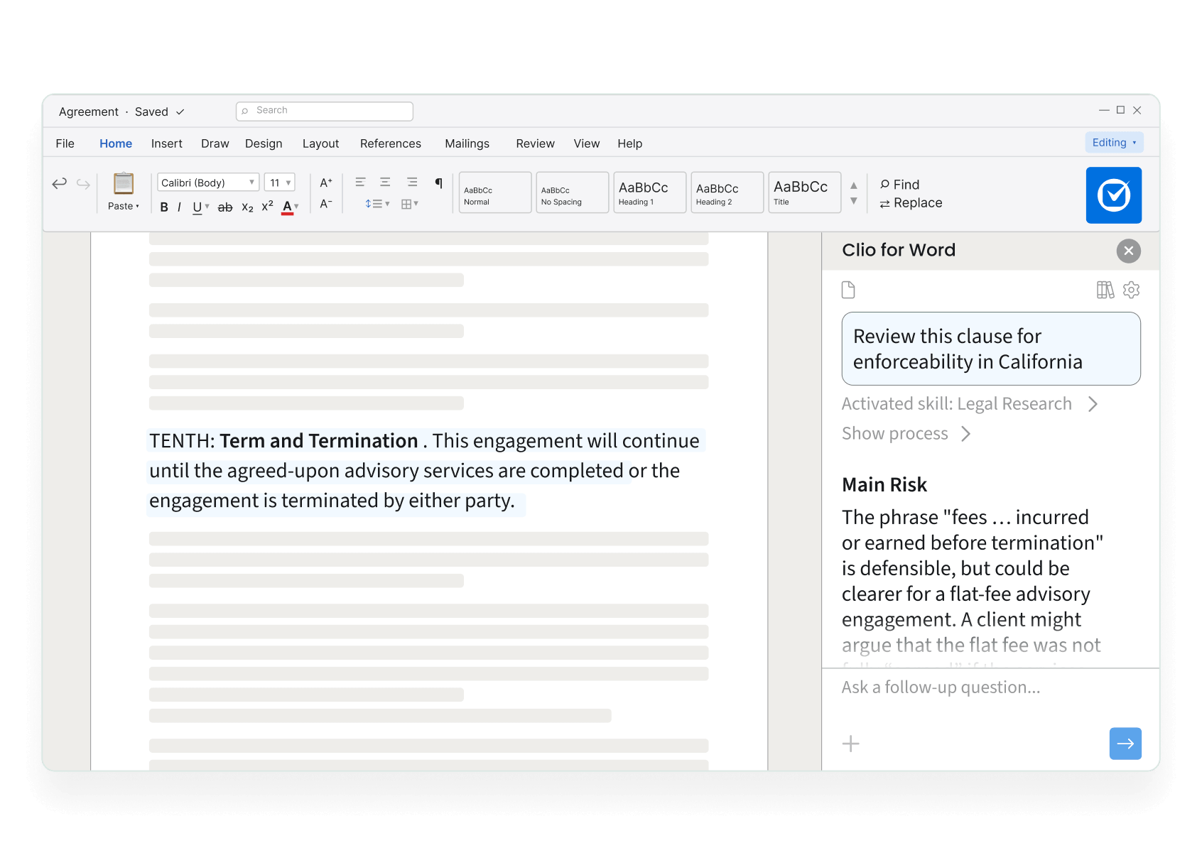US Clio for Word Legal research right in your document