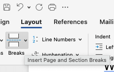 How to insert a section break in Microsoft Word